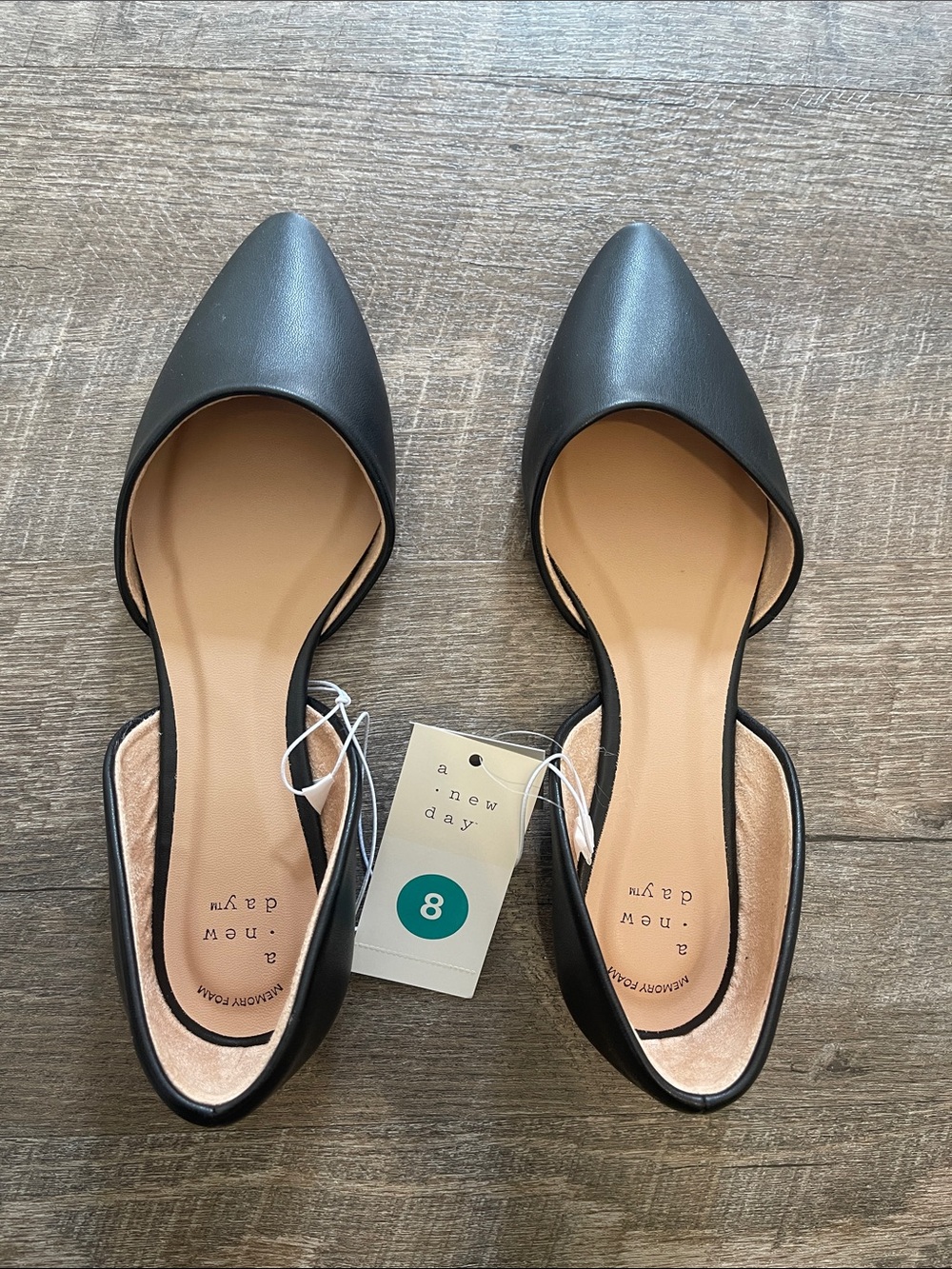 a new day Black Pointed D'Orsay Slip-On Flats - Women's